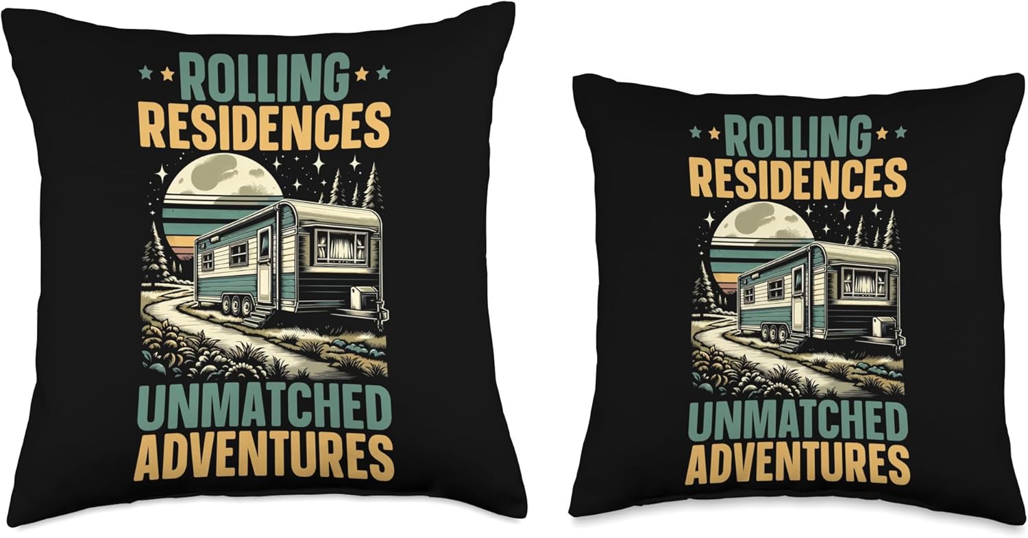 Mobile Home Throw Pillow for Motorhome and Trailer Park