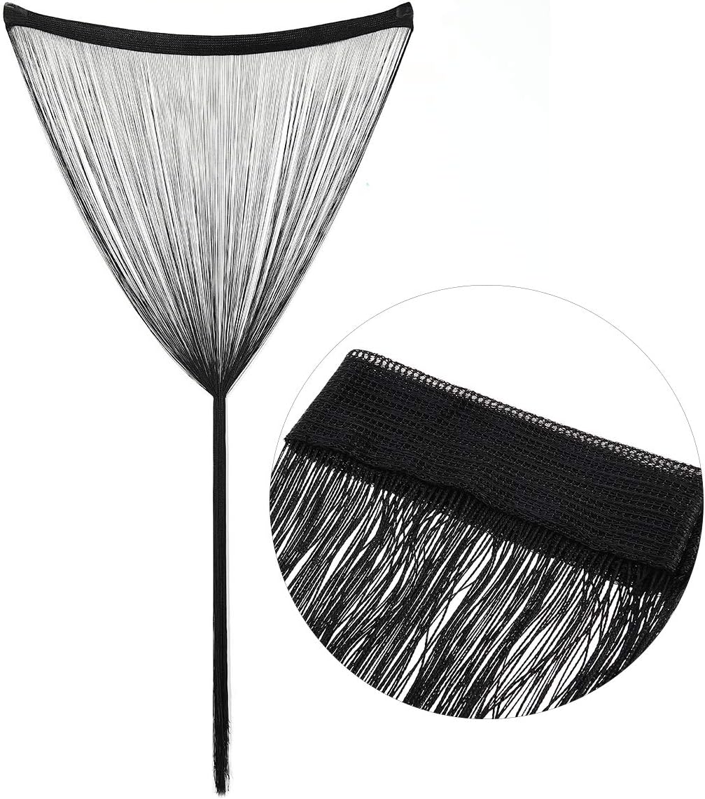 ARTIBETTER Black String Curtain Tassel Valance Room Divider