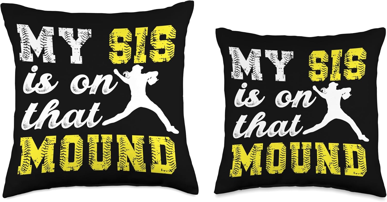 Proud Softball Pitcher Throw Pillow