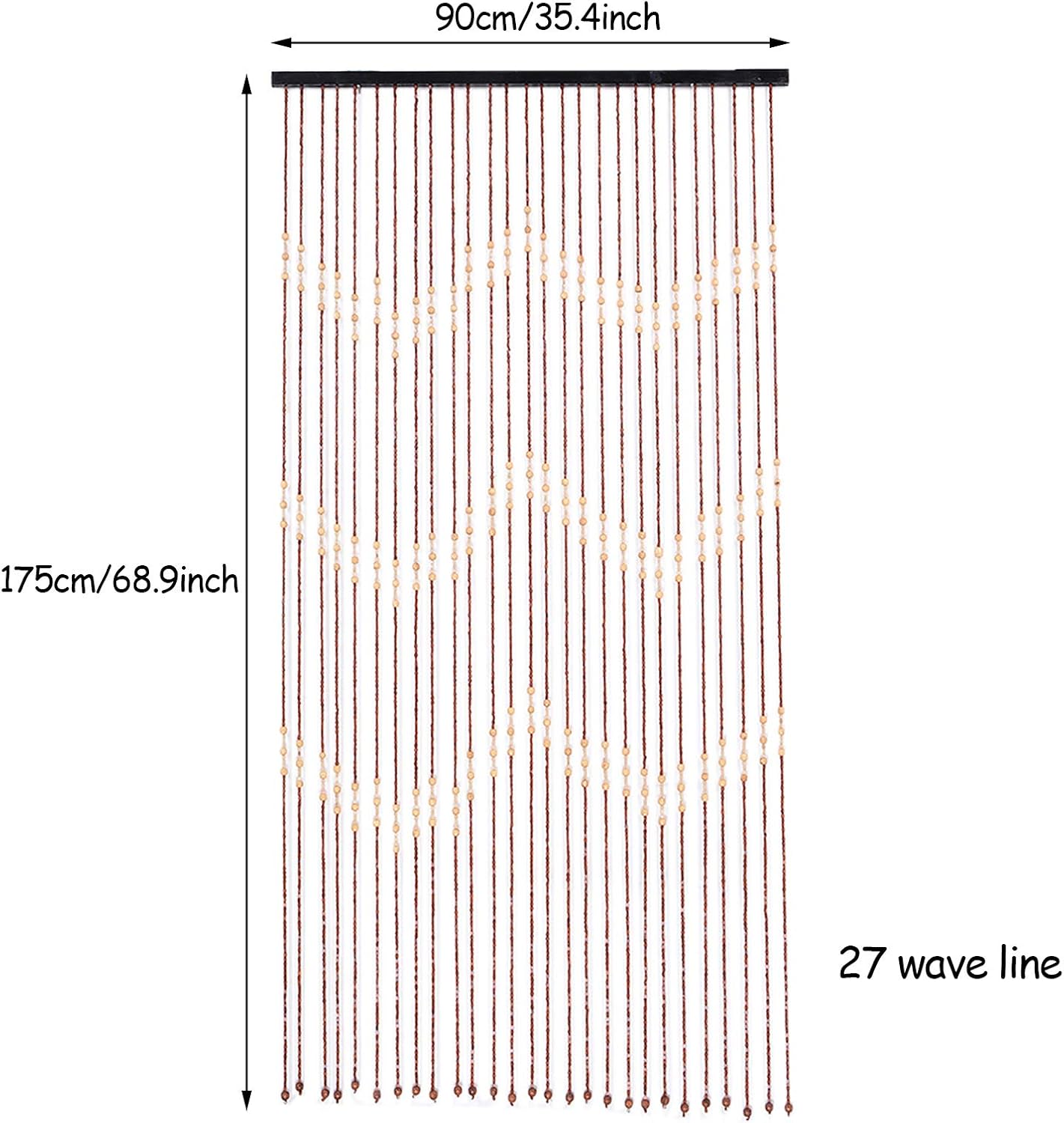 TFCFL Natural Wood Beaded Curtain Room Divider