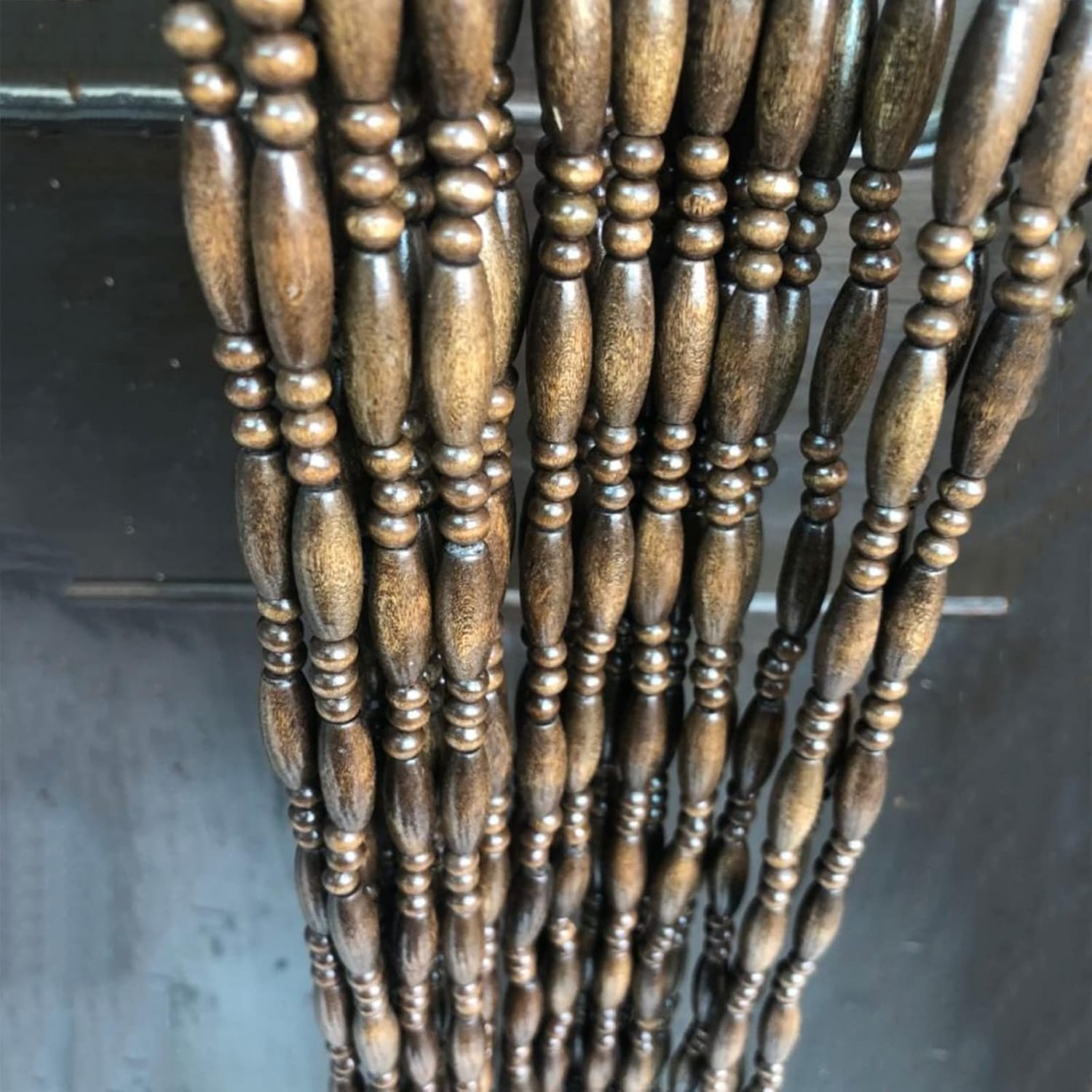 Hanging Wooden Beaded Door Curtains Customizable 65 Strands