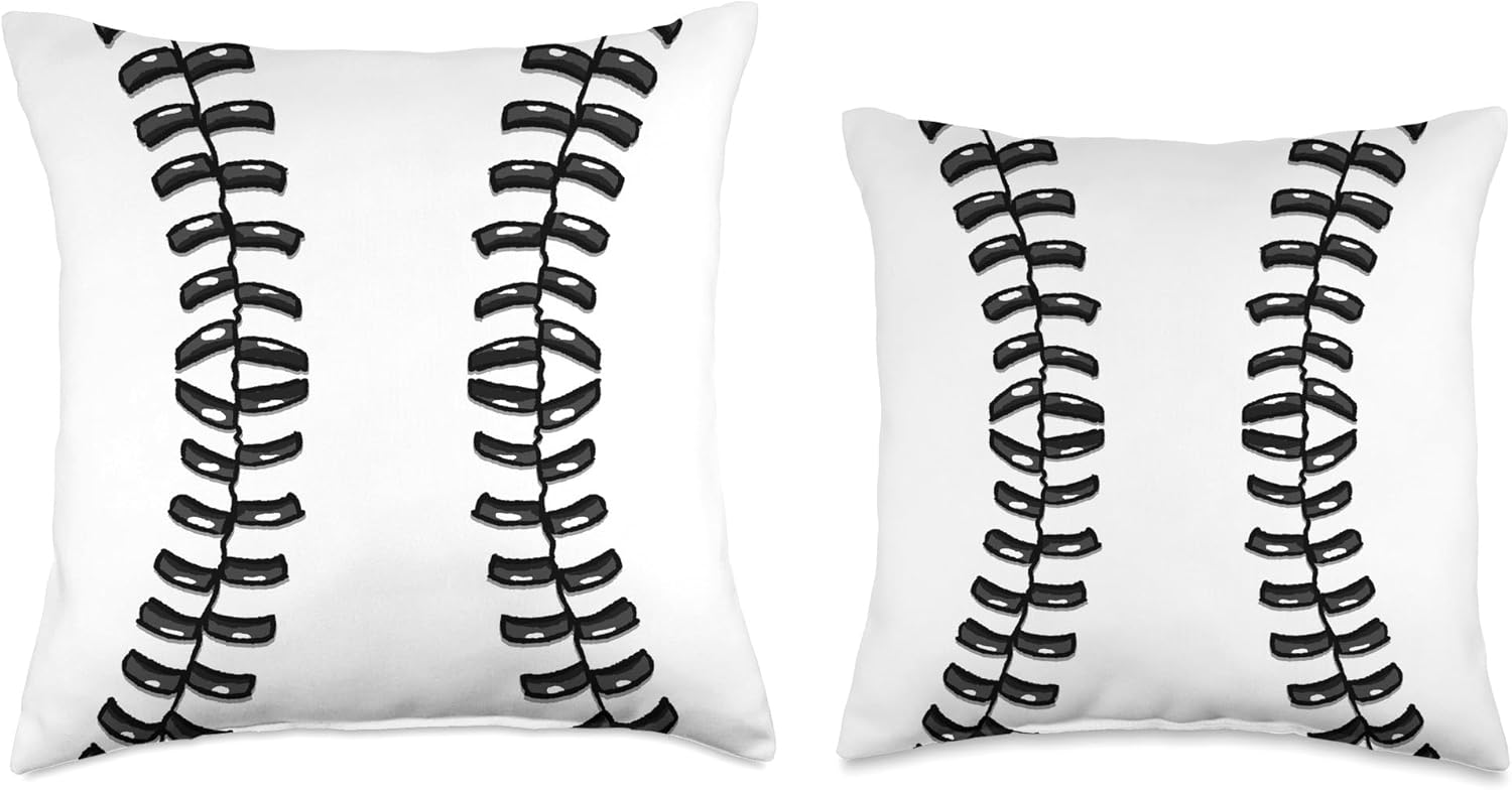 Black White Baseball Throw Pillow Gift for Sports Lovers