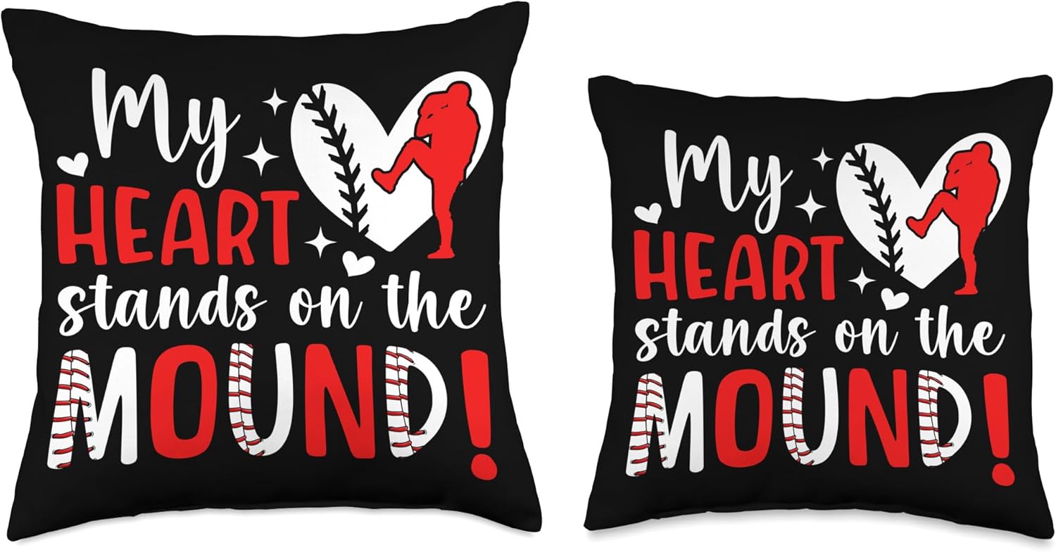 Baseball Pitcher Mom Throw Pillow For Mothers Day