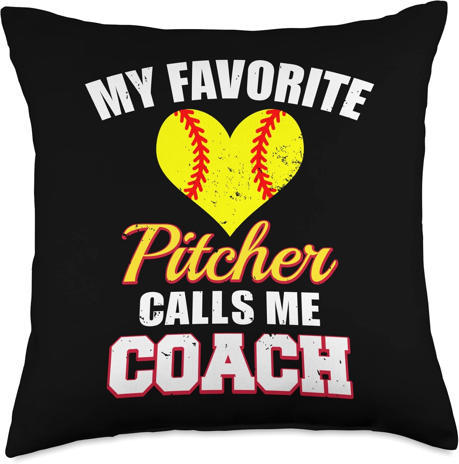 Pitcher Softball Coach Throw Pillow