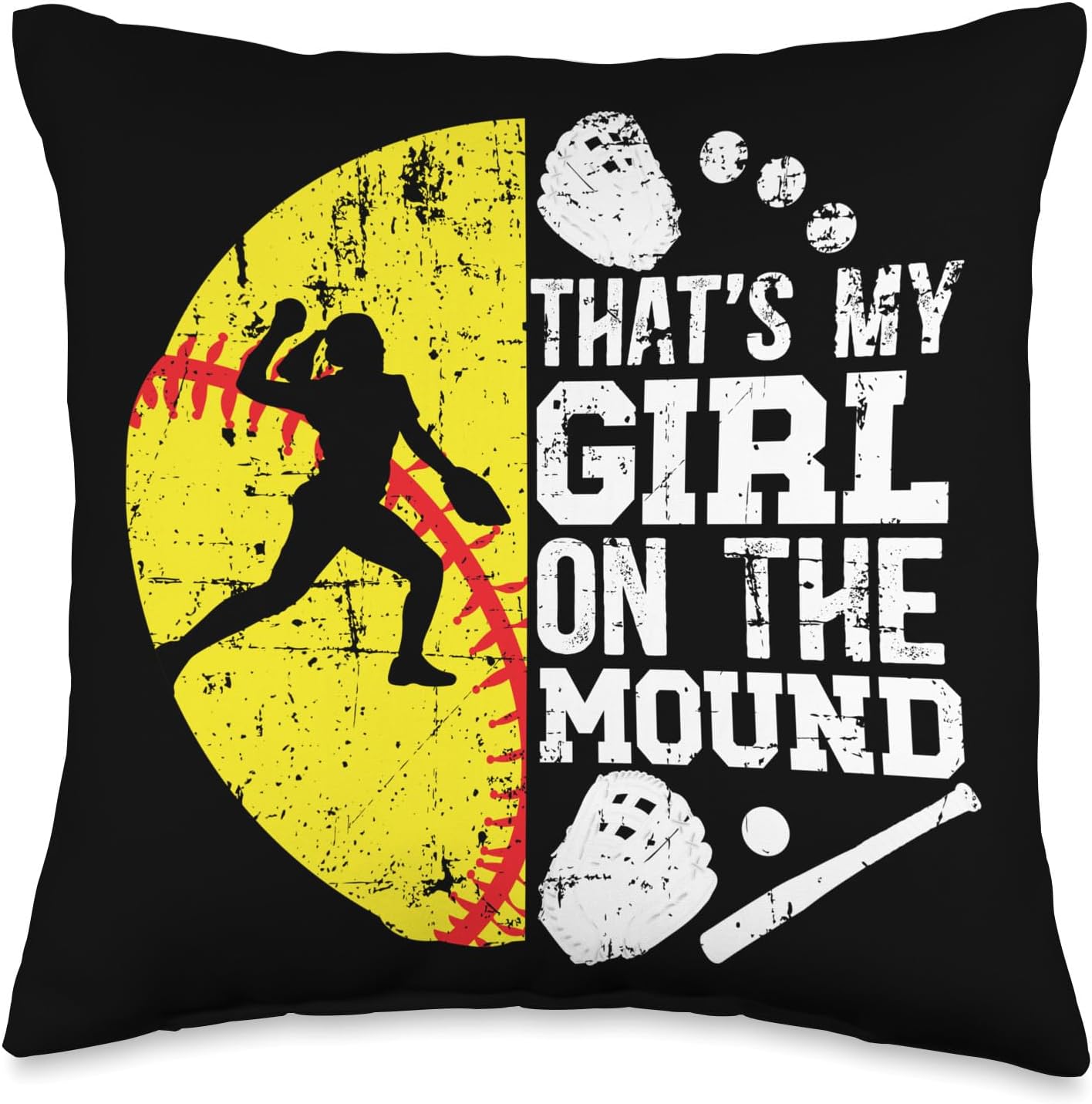 Softball Pitcher Dad Throw Pillow