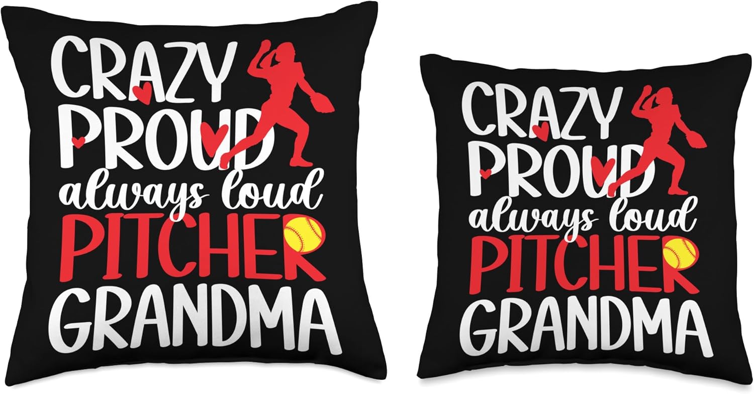 Funny Softball Pitcher Grandma Mothers Day Throw Pillow