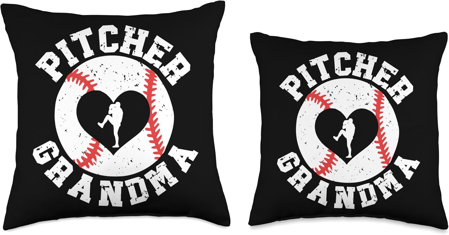 Baseball Pitcher Grandma Mothers Day Throw Pillow