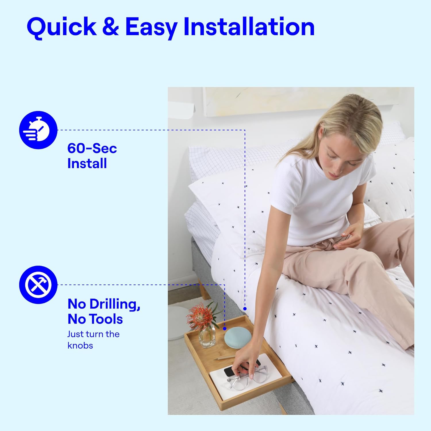 BedShelfie Floating Bedside Shelf for Bunk Beds and Dorm Rooms
