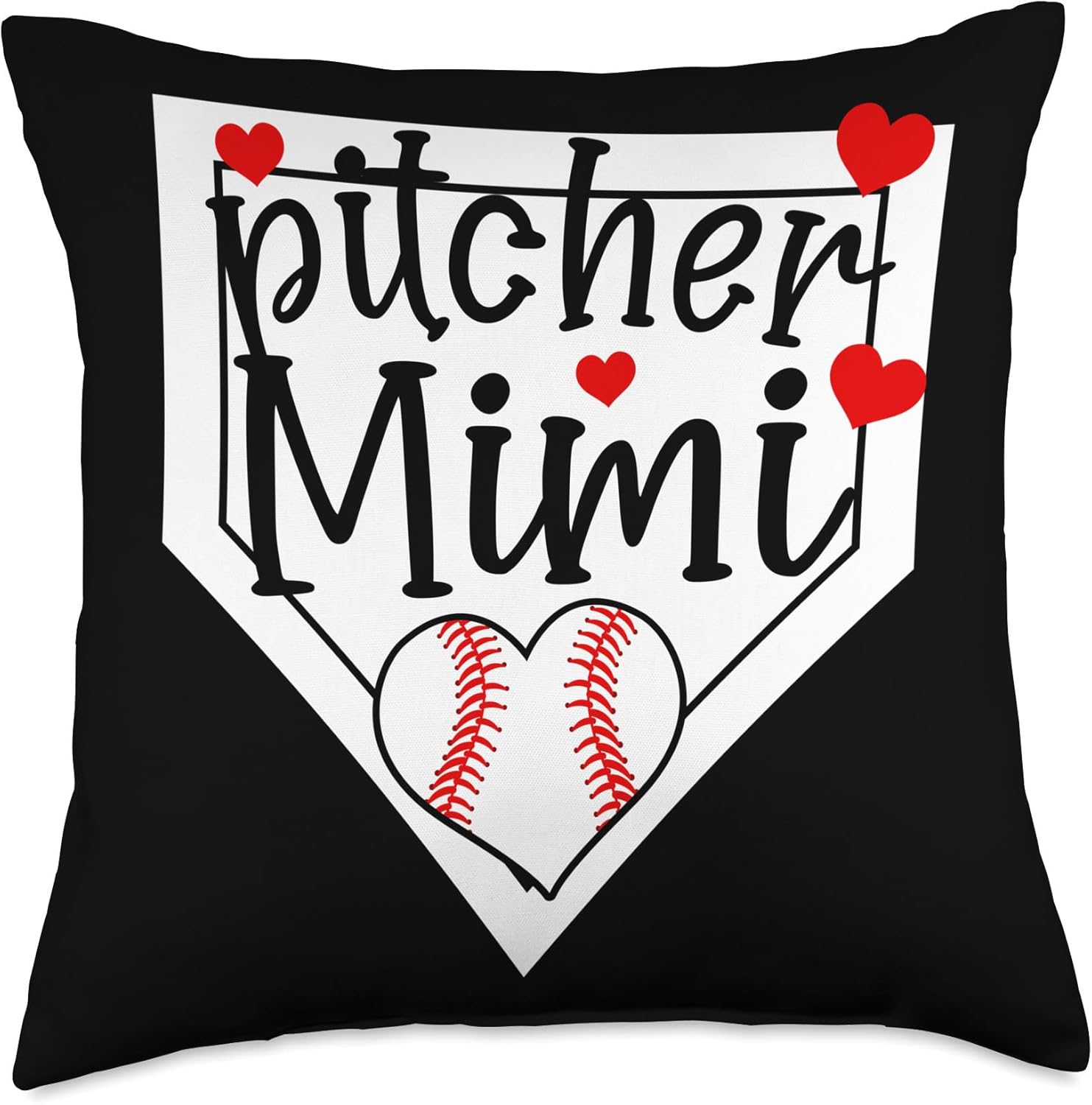 Baseball Pitcher Mimi Throw Pillow for Mothers Day