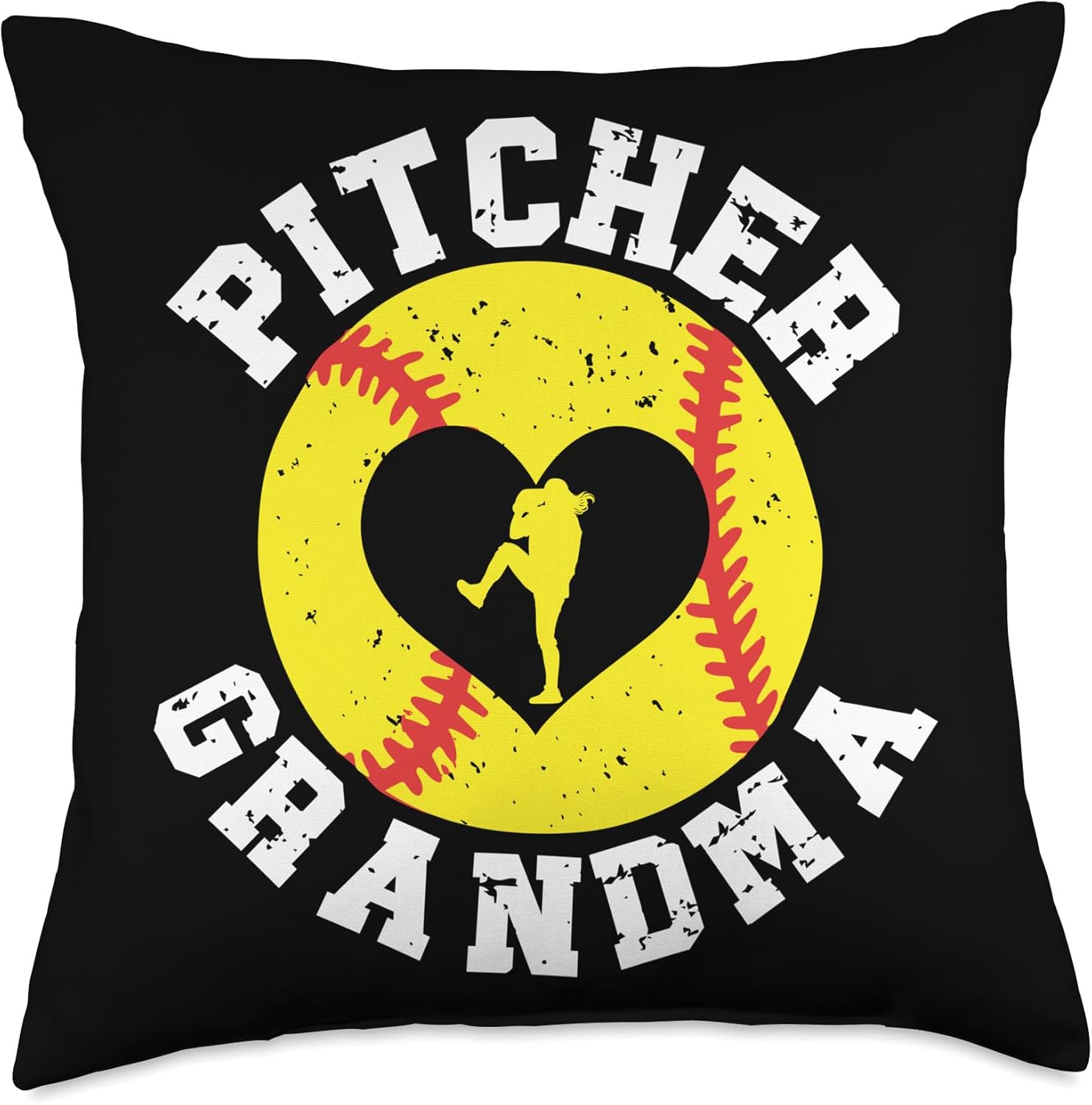 Softball Pitcher Grandma Throw Pillow for Mothers Day 1