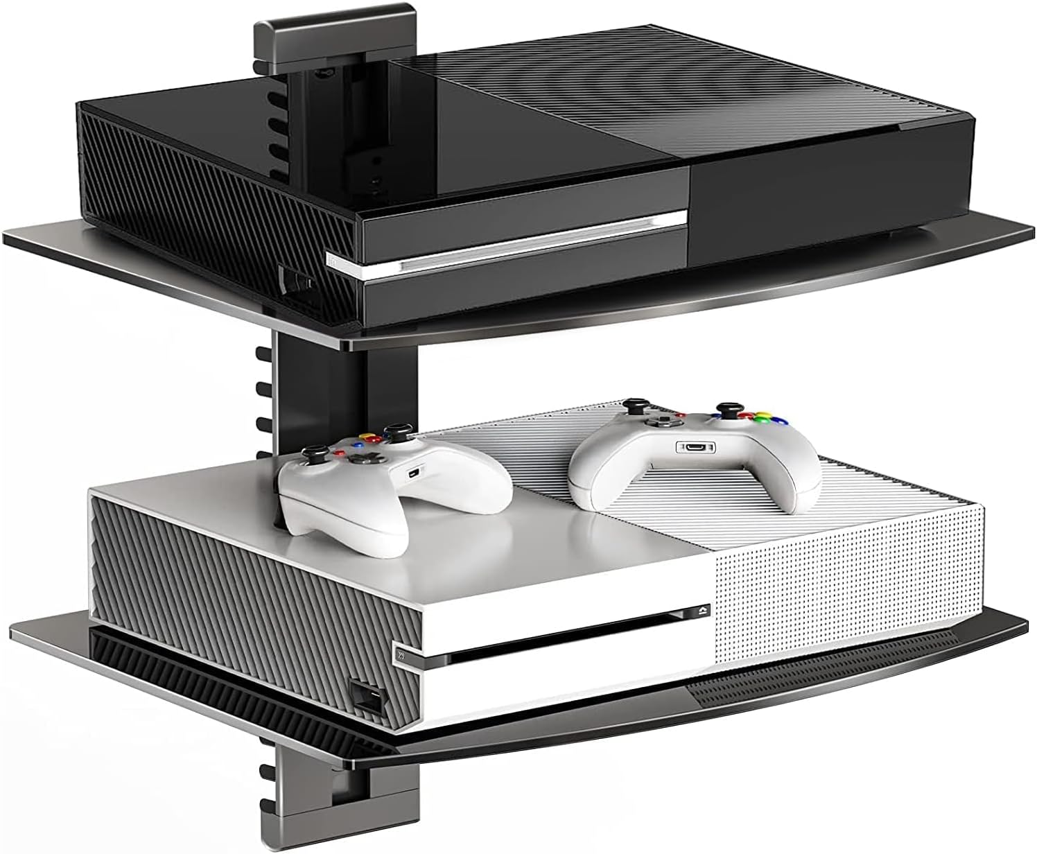 Suptek 2-Tier Floating Shelf Wall Bracket for TV and Media Equipment