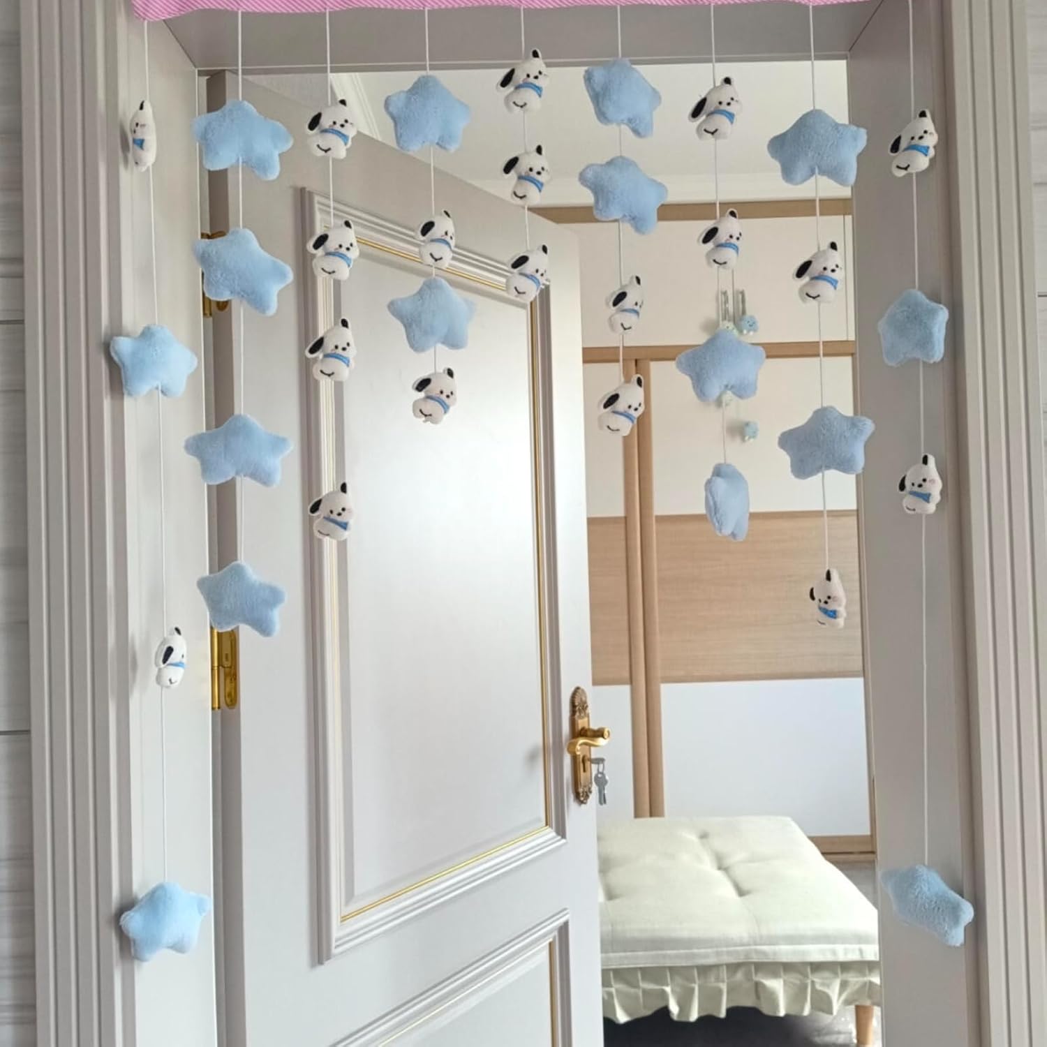 Fluffy Star Cartoon Door Curtain Tassel Garland Room Divider