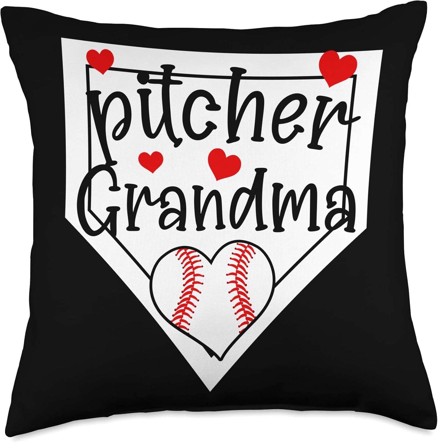 Baseball Pitcher Grandma Mothers Day Throw Pillow 1