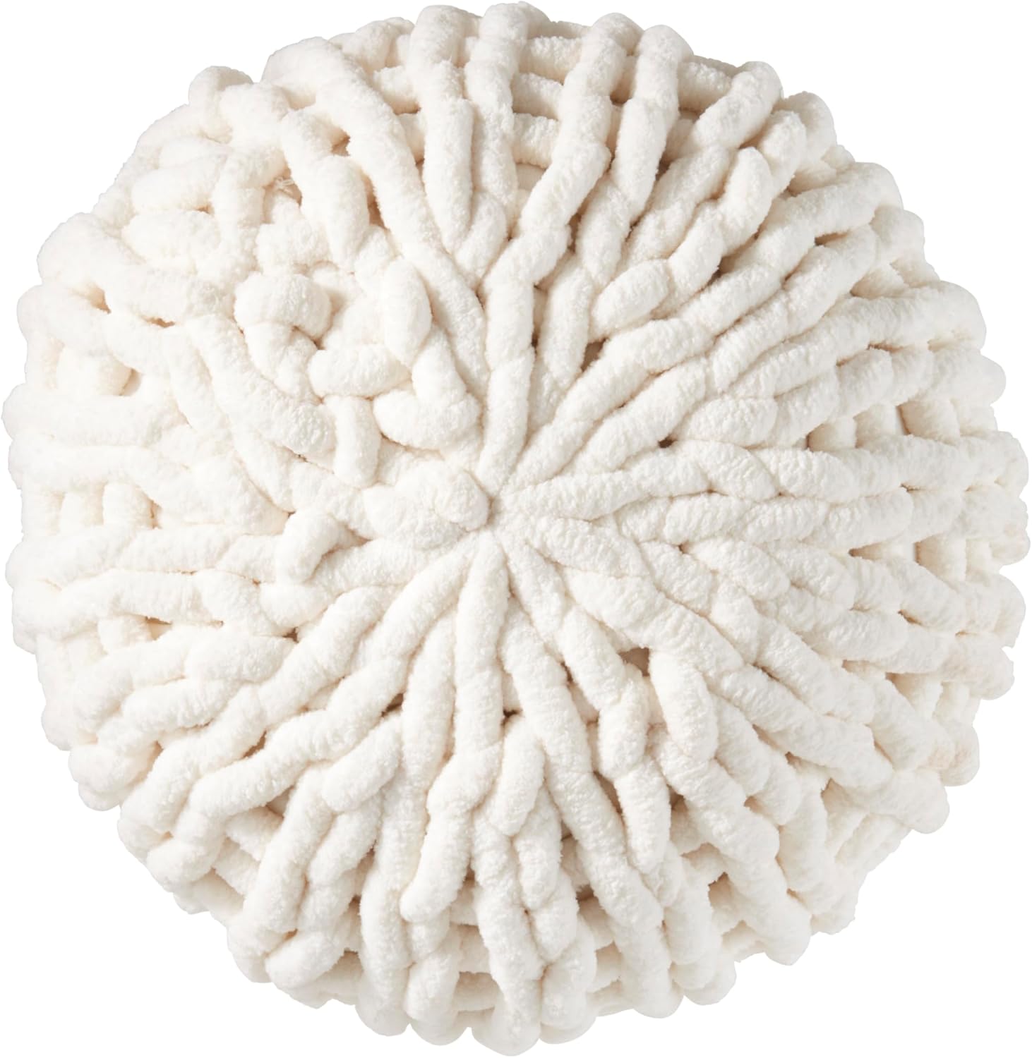 SARO LIFESTYLE Cozy Chunky Knit Round Throw Pillow 1