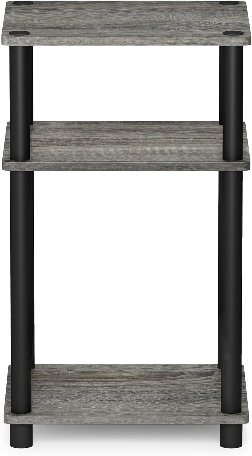 Furinno 3-Tier Turn-N-Tube End Table with Plastic Poles