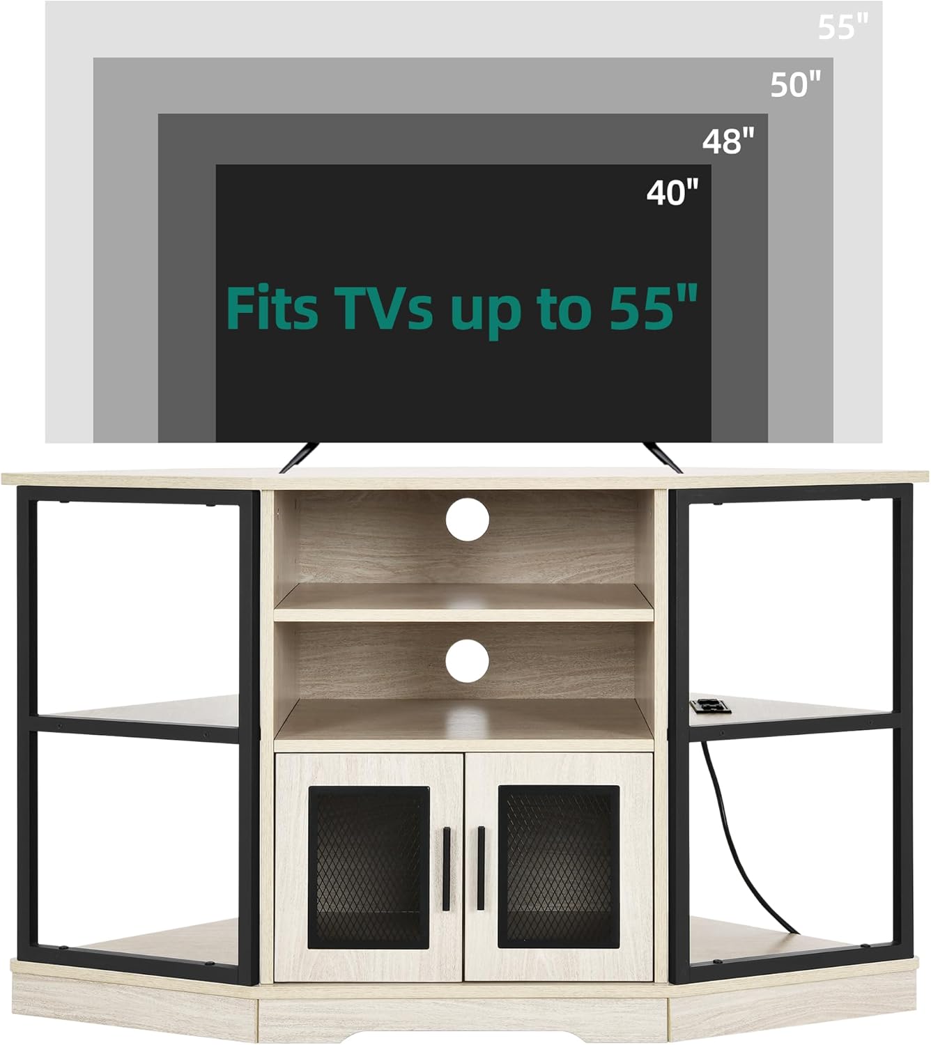 YITAHOME Corner TV Stand for 5550 Inch TVs with Power Outlet