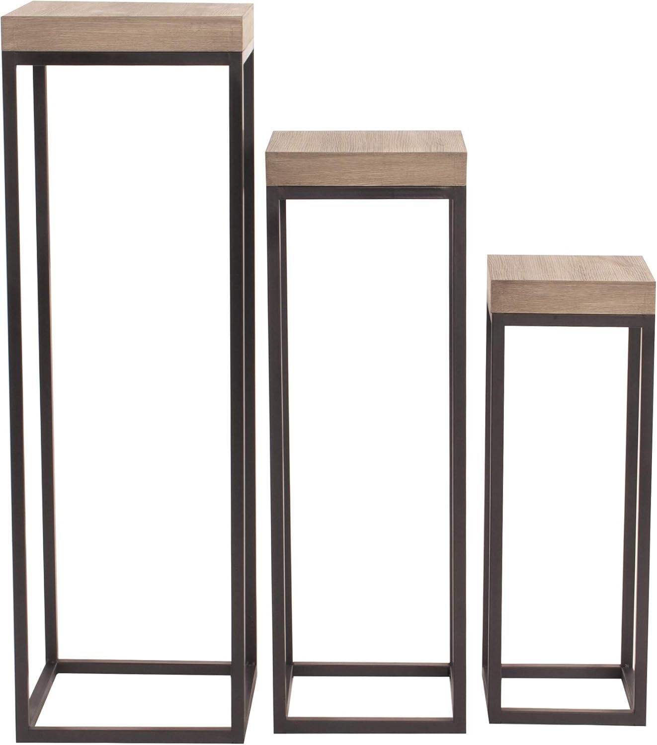 Howard Elliott Set of 3 Tall Plant and Side Pedestal Stand