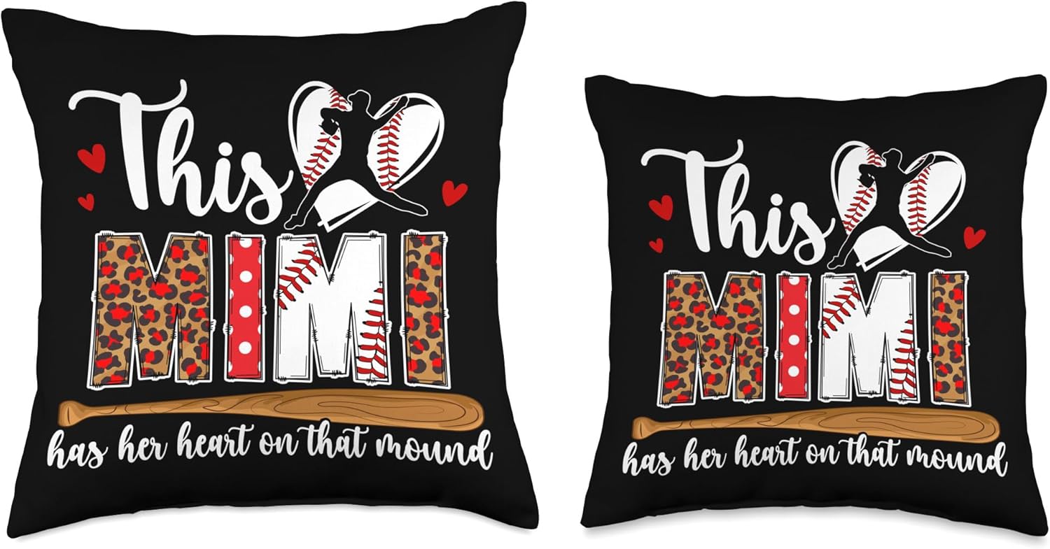Proud Baseball Pitcher Mimi Throw Pillow