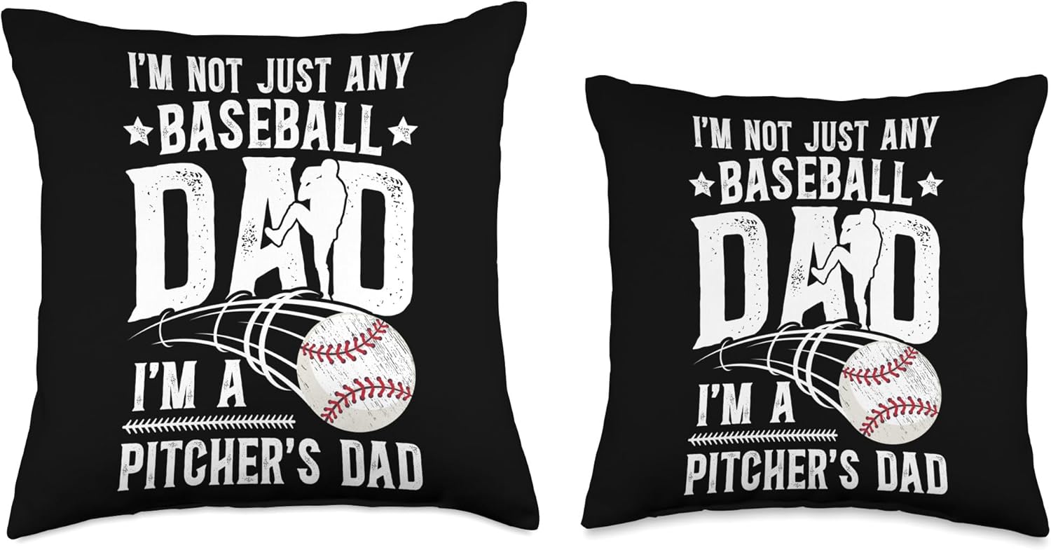 Funny Baseball Pitcher Dad Fathers Day Throw Pillow