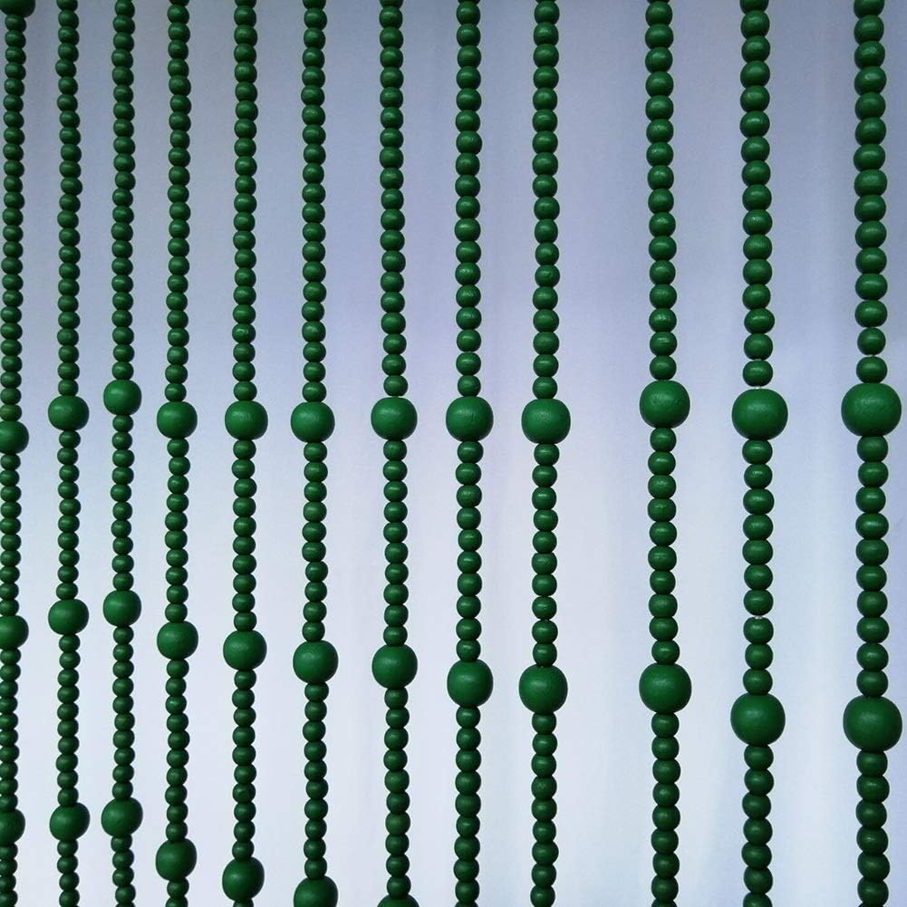 31 Strands Wood Beaded Curtain for Doorways and Room Dividers