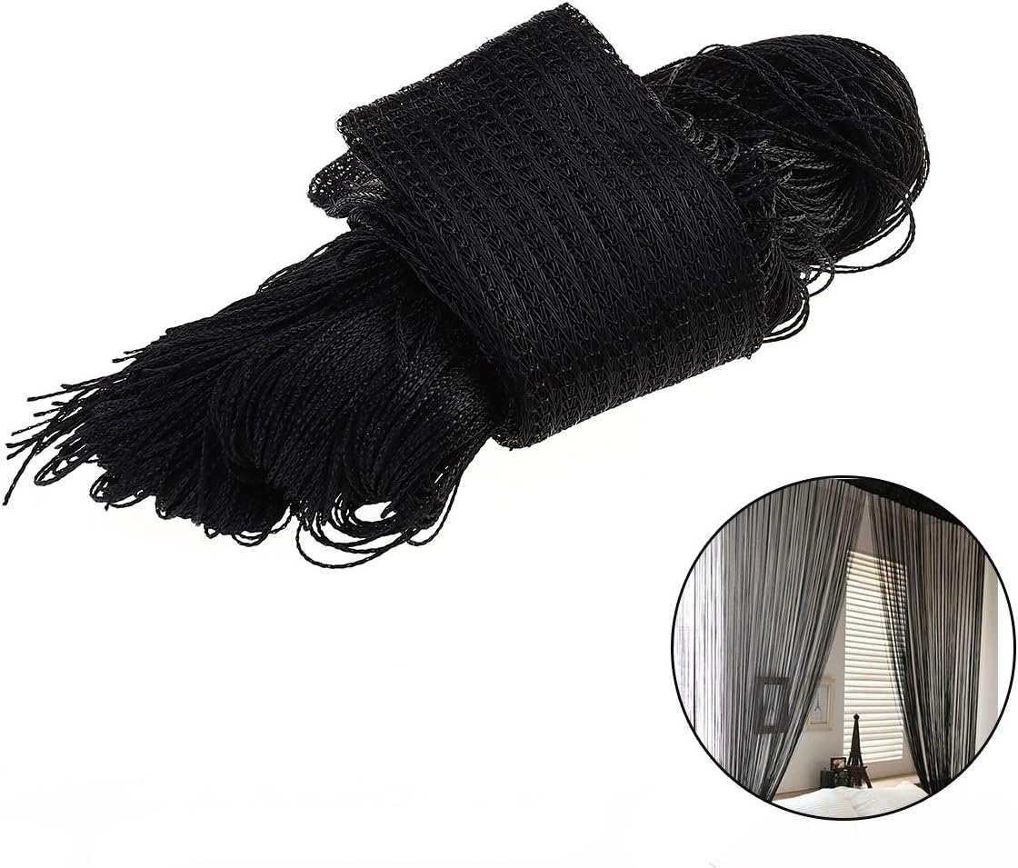 ARTIBETTER Black String Curtain Tassel Valance Room Divider