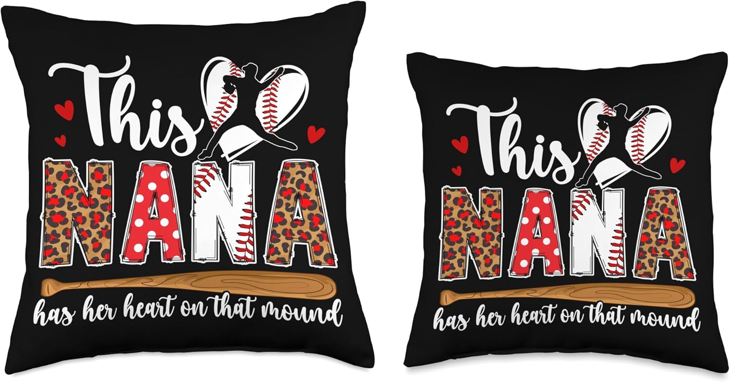 Baseball Pitcher Nana Throw Pillow