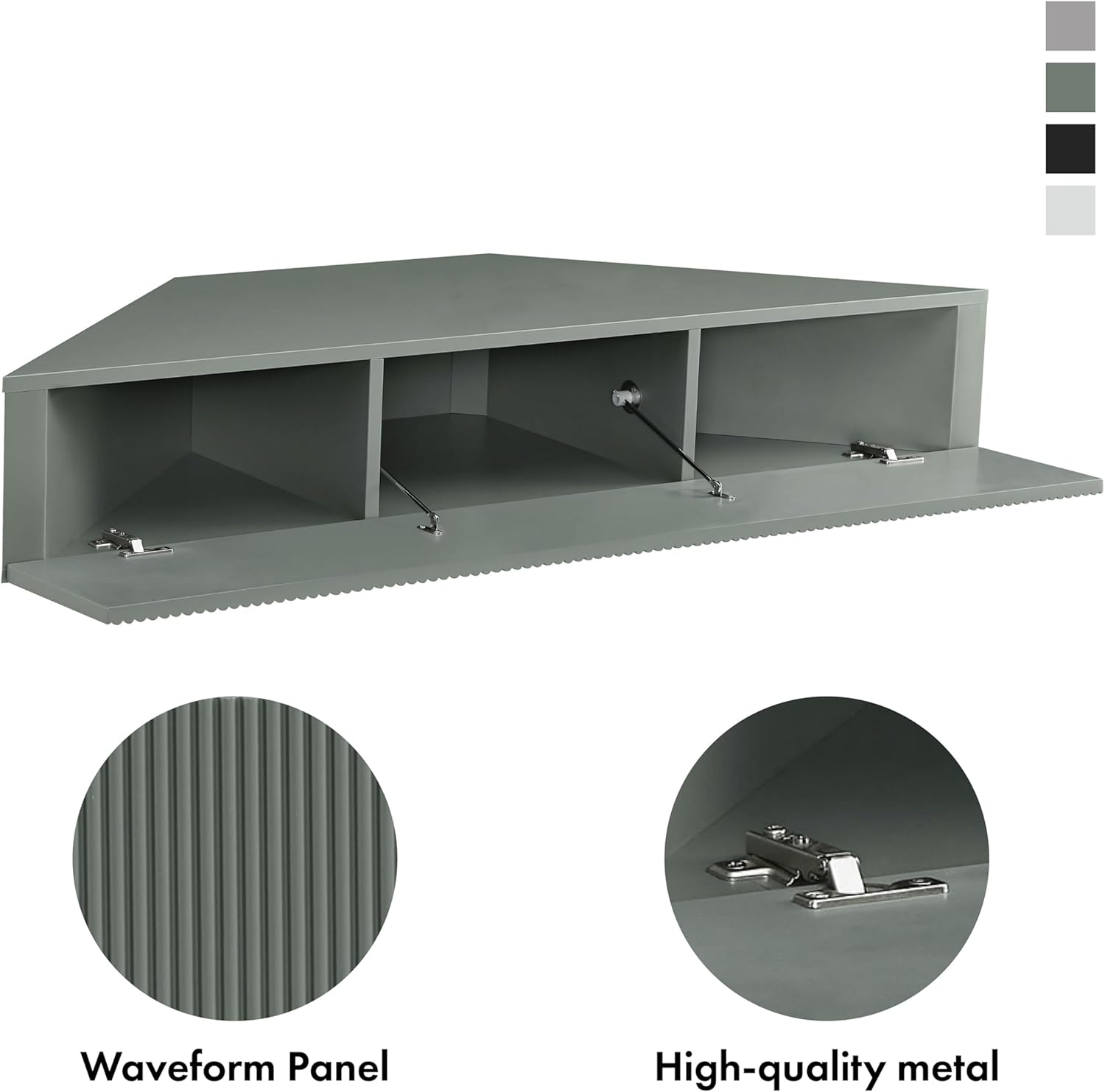 247 Shop at Home Floating TV Console Table 47 Inch Sage Green