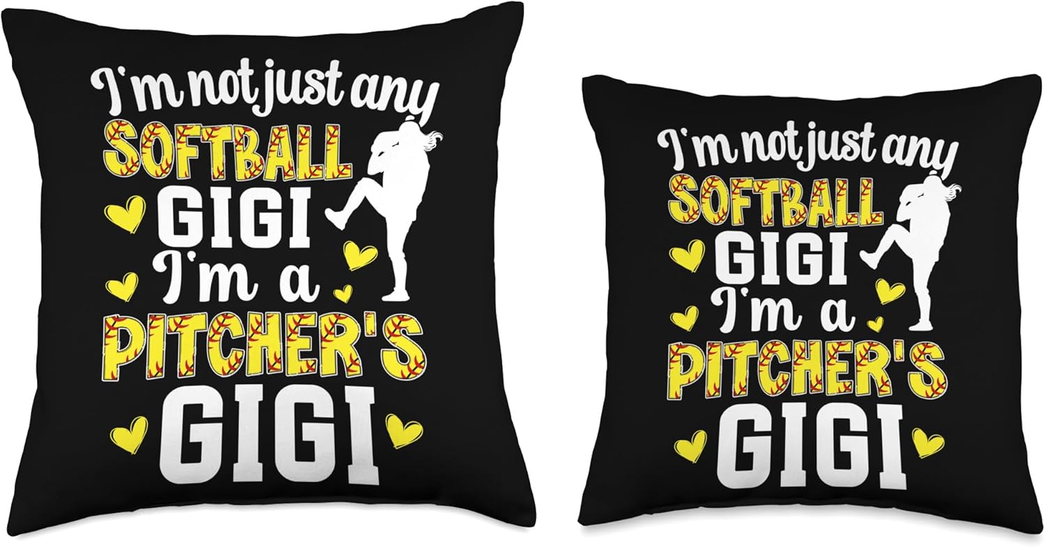 Softball Pitcher Gigi Throw Pillow