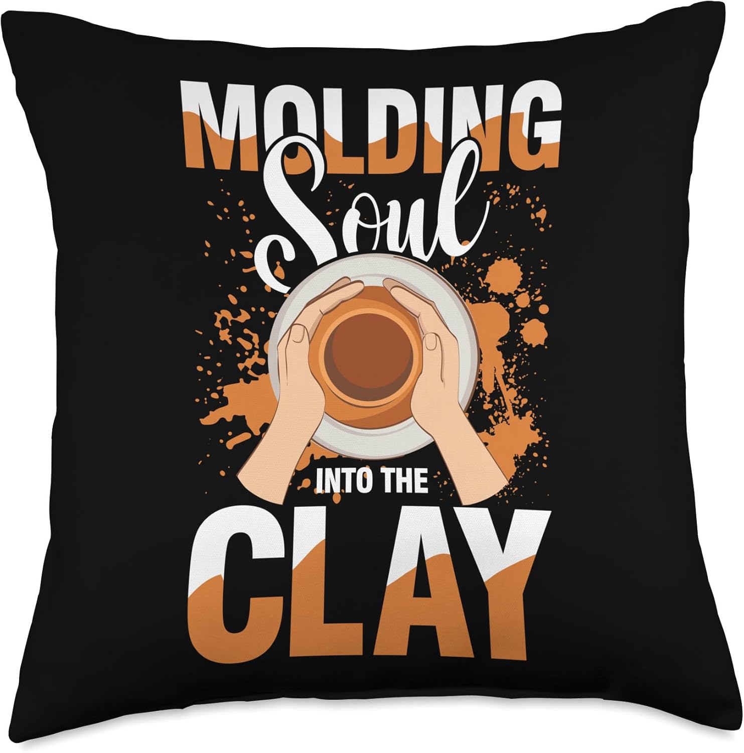 Pottery Clay Ceramics Throw Pillow Art Multicolor