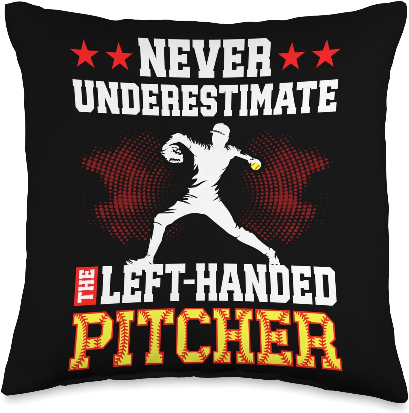 Left-Handed Pitcher Throw Pillow for Funny Gift