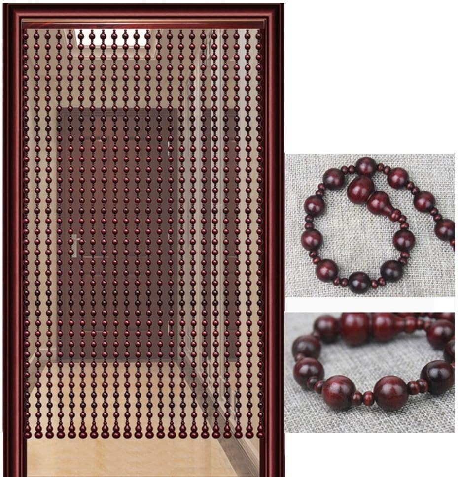 Handmade Mahogany Beaded Curtain for Doorways and Room Dividers