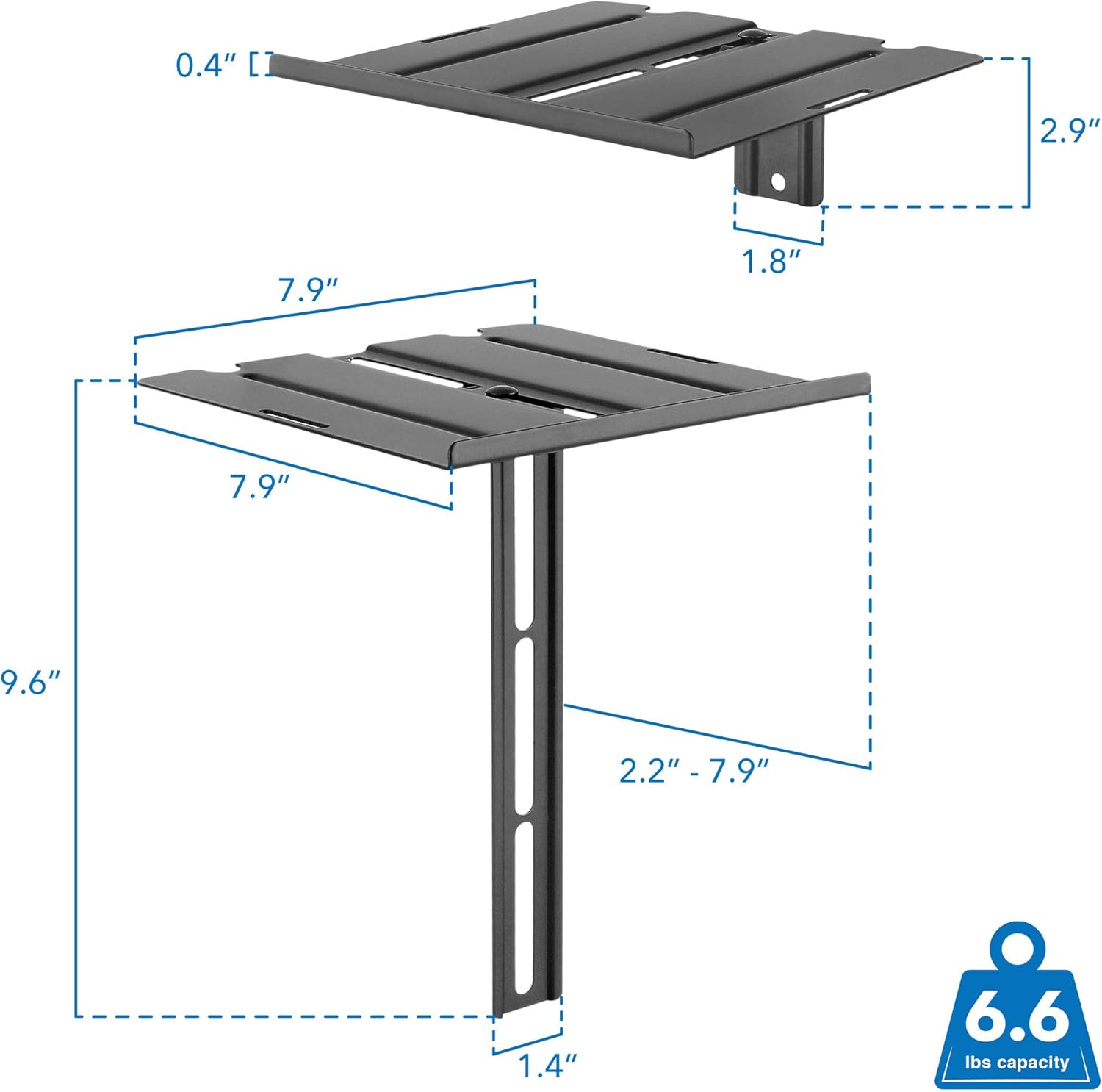 Mount-It TV Shelf Wall Mount Floating 66 lbs