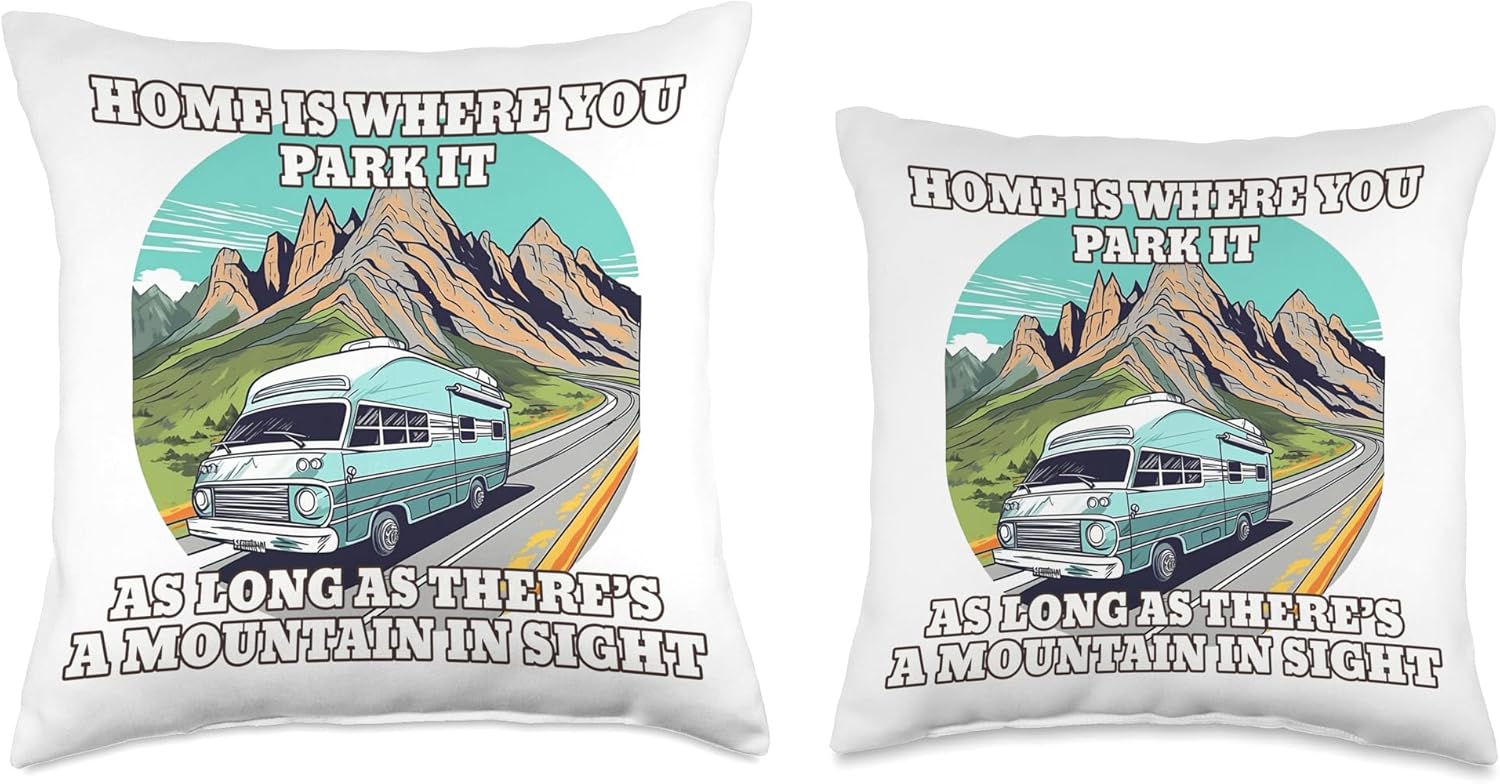 Caravan RV Camper Throw Pillow 18x18 Multicolor 1
