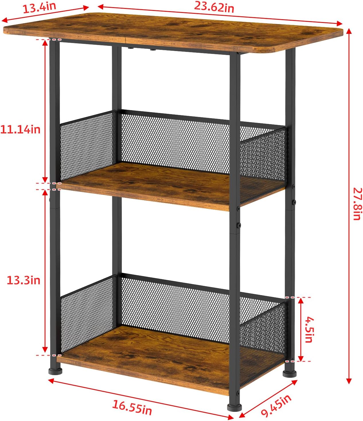 Mini 3-Tier Coffee Bar Shelf with Corner Design