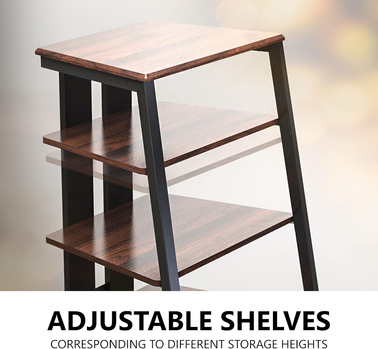 FITUEYES 4-Tier Media Stand Corner Shelf for PS4 and Record Player