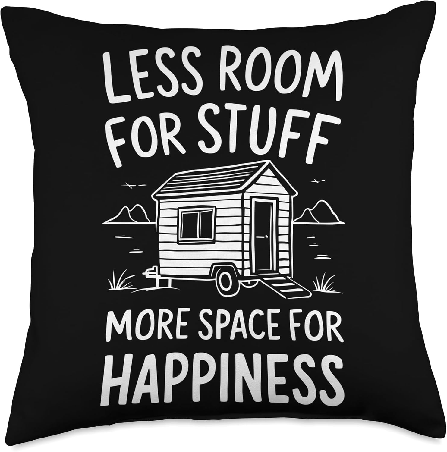 Rolling Tiny House Throw Pillow Minimalist Design