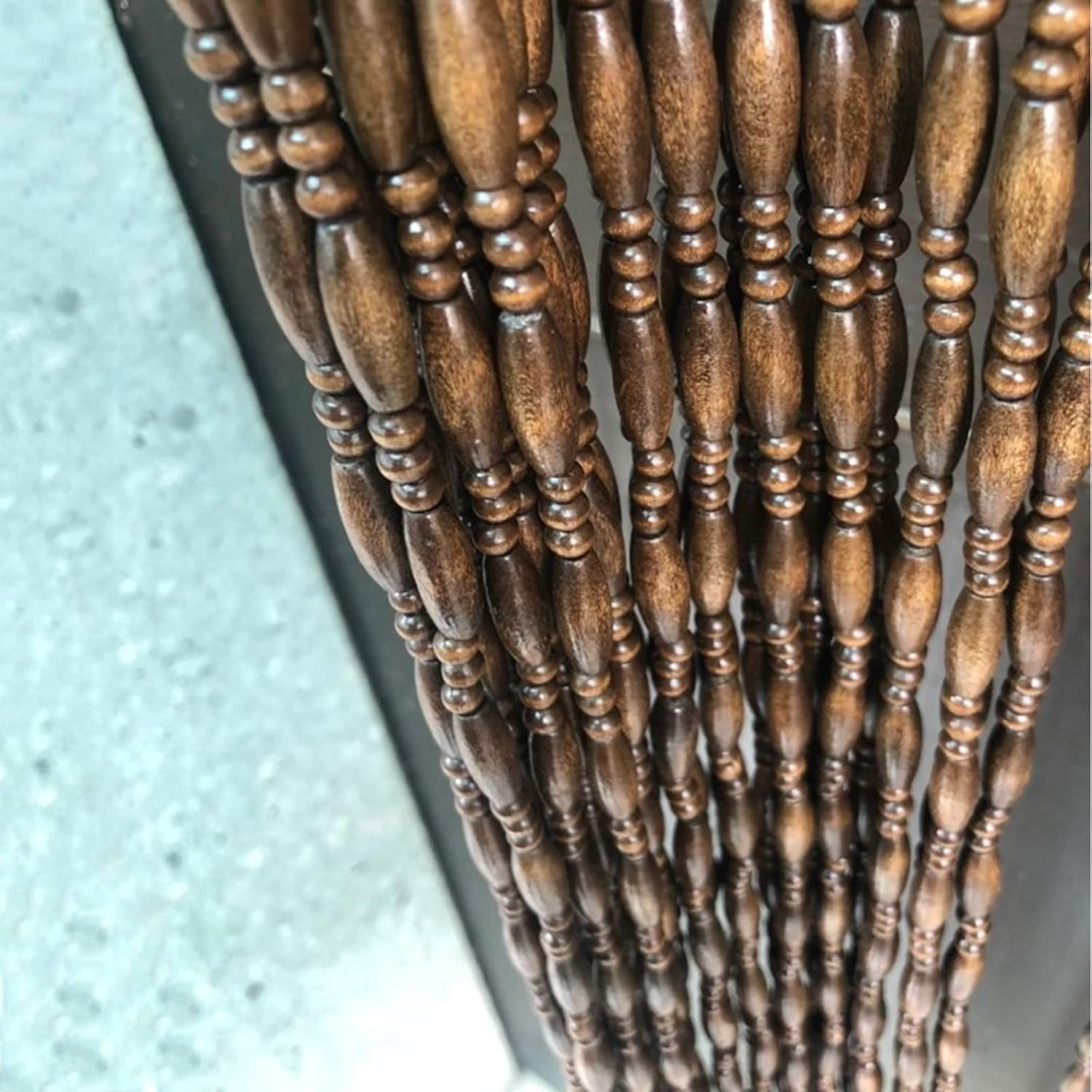 Hanging Wooden Beaded Door Curtains Customizable 65 Strands