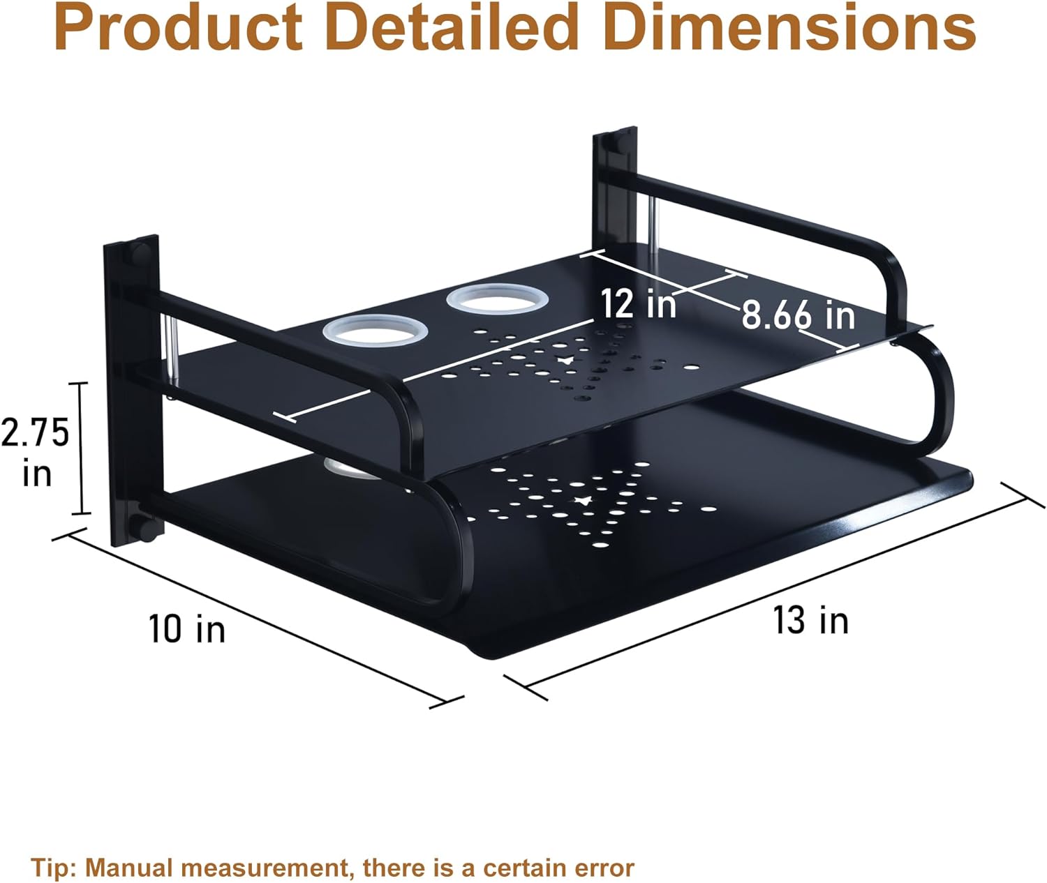 Floating AV Shelves Double Layer Wall Mount for TV and Media Equipment