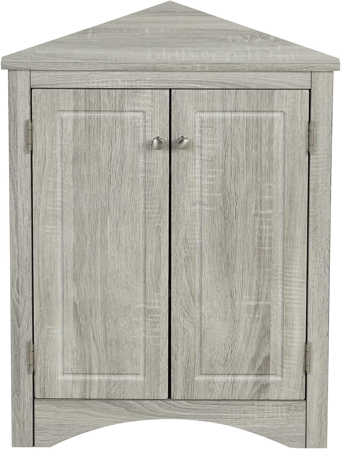 Merax Corner Storage Cabinet with Two Doors Oak