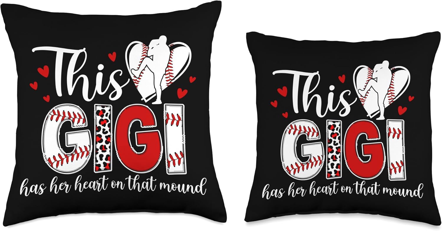 Proud Baseball Pitcher Gigi Throw Pillow
