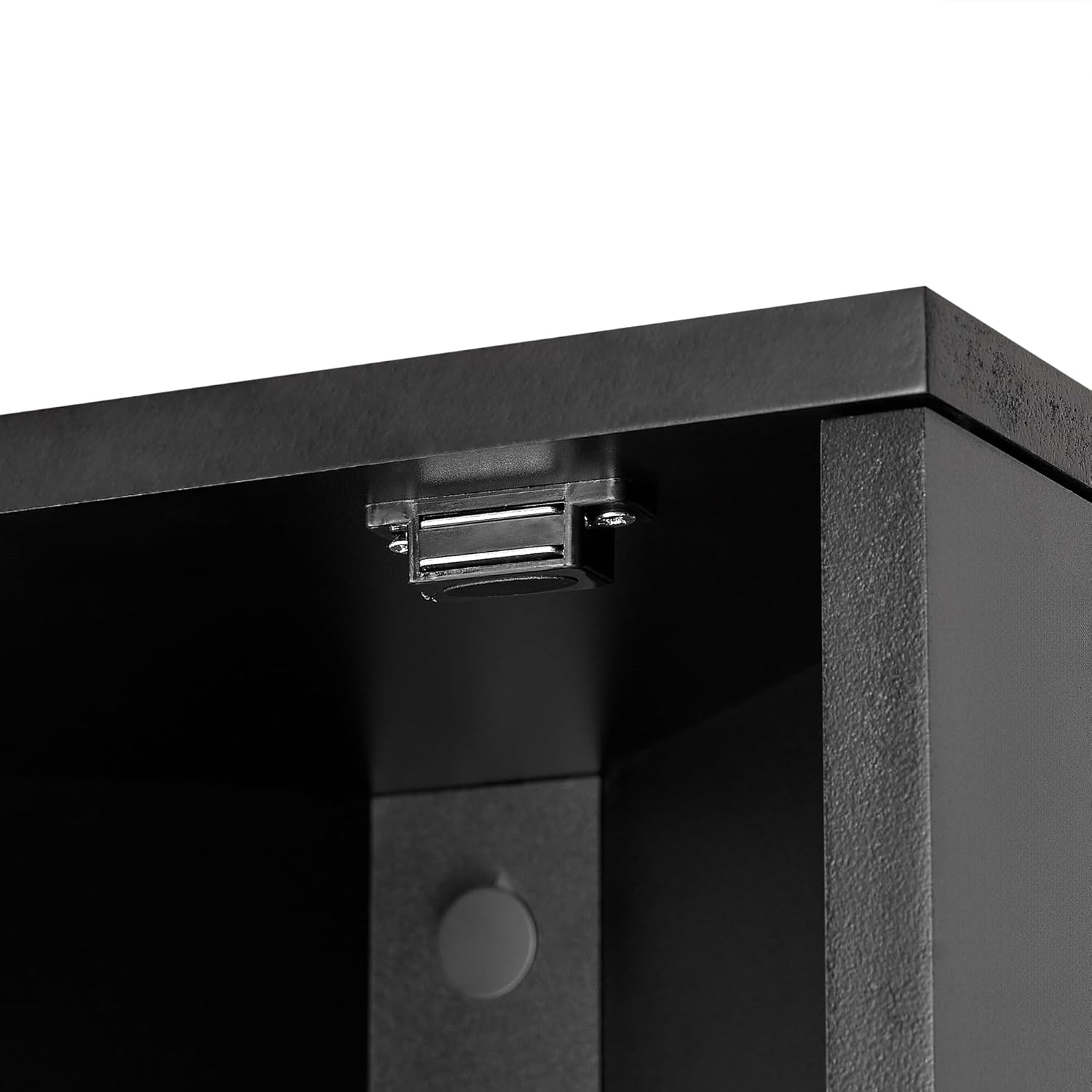669 Inch Tall Corner Bathroom Cabinet with Doors Black