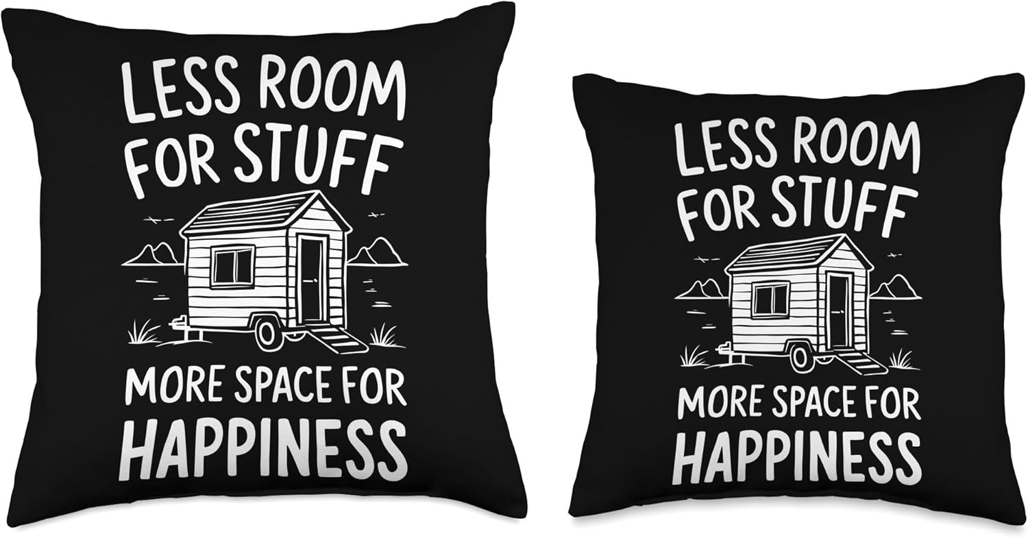 Rolling Tiny House Throw Pillow Minimalist Design