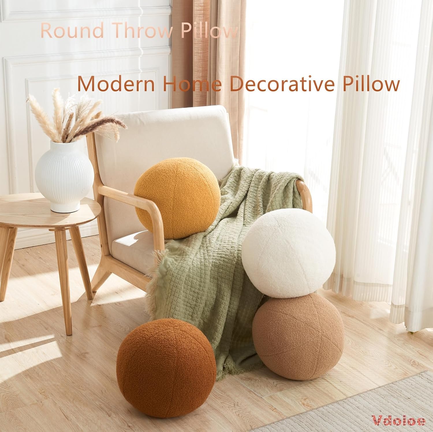 Modern Yellow Ball Shaped Throw Pillow - 118 Inches