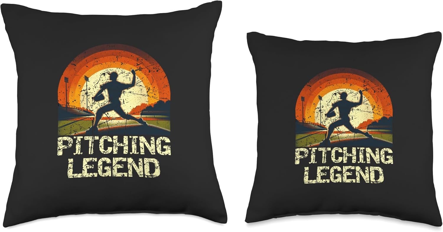 Pitching Legend Baseball Player Throw Pillow