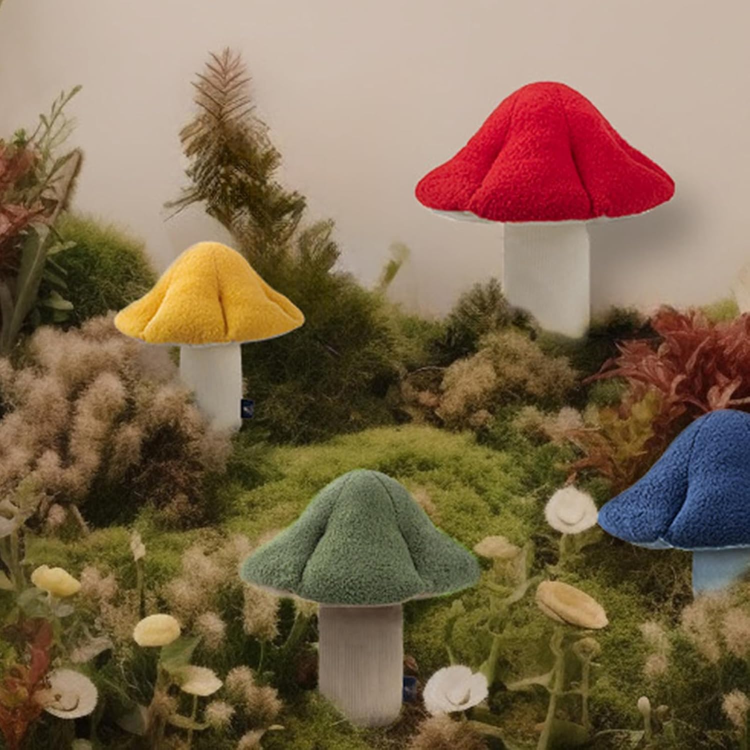 Phantoscope Mushroom Shaped Throw Pillow Light Green 16 x 14 Inches