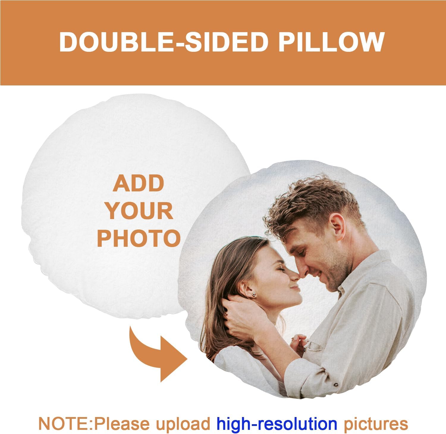 Custom Pillows with Picture 16x16 Personalized Throw Pillow Cover for Couples Family Friends