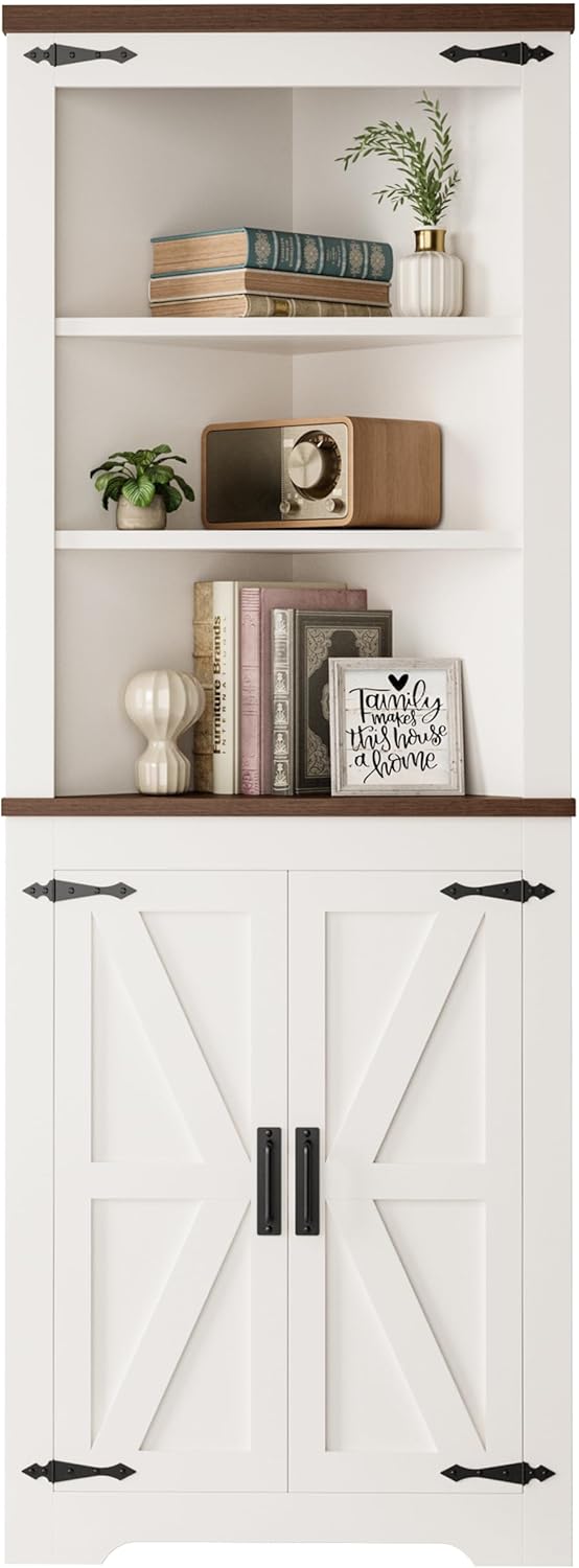 IRONCK Corner Cabinet 68 Tall White Storage