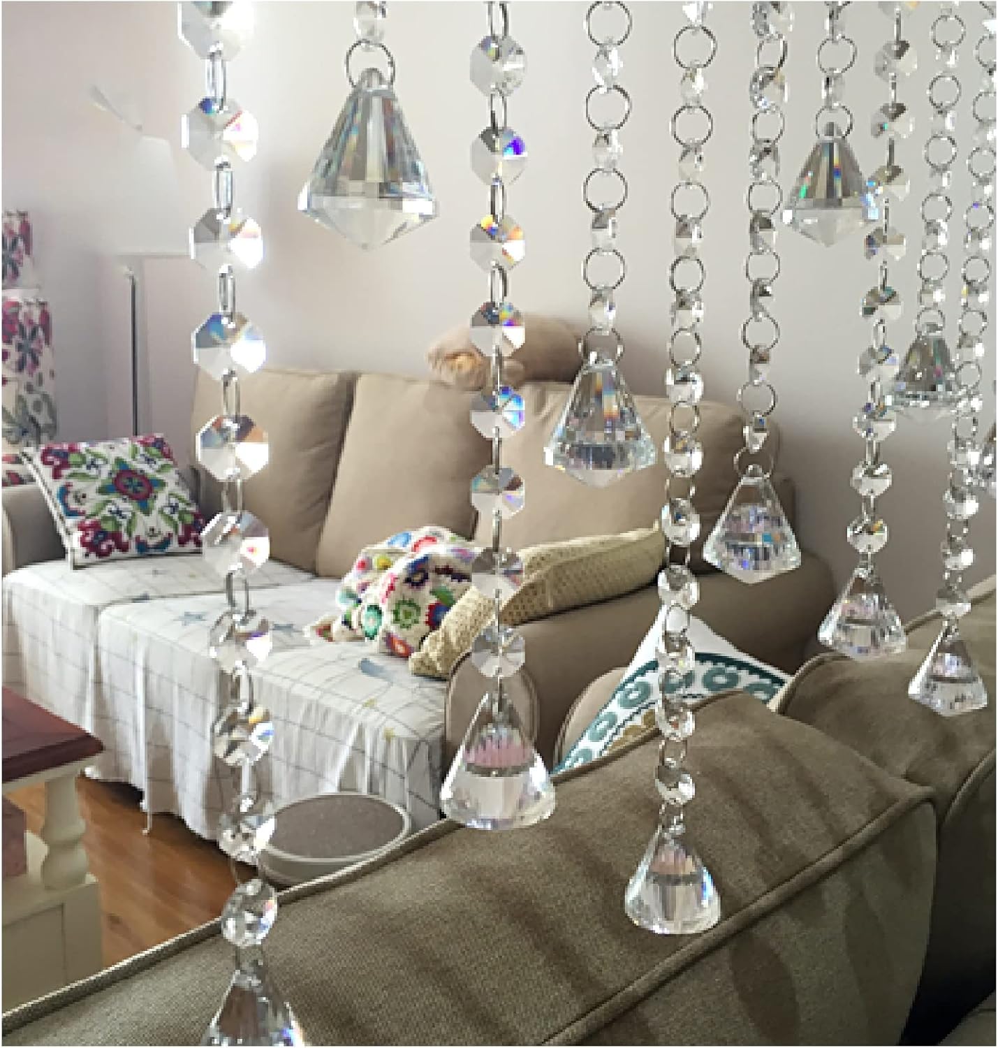 ZHANGQINGXIU Crystal Beaded Curtain for Home Decor and Parties