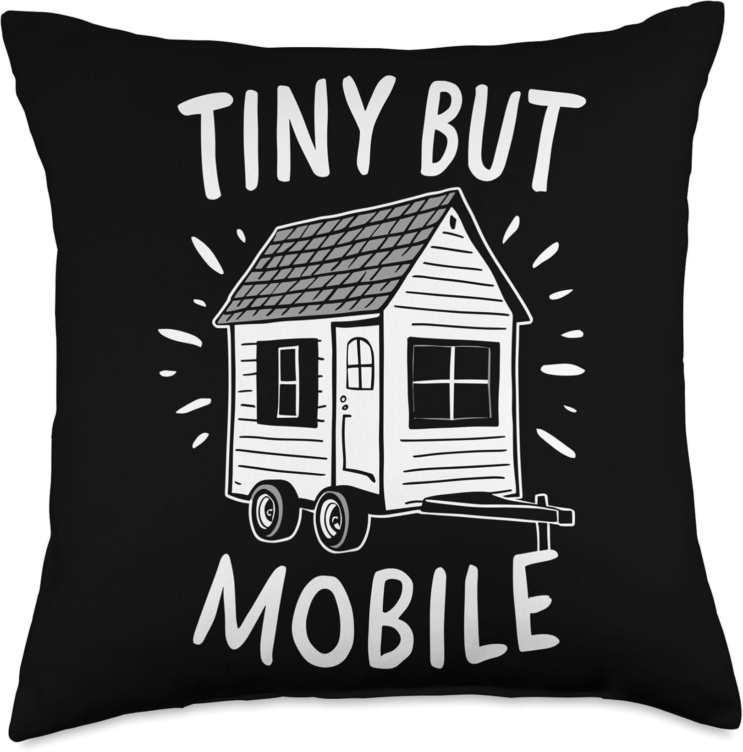 Rolling Tiny House Throw Pillow for Minimalist Living 1