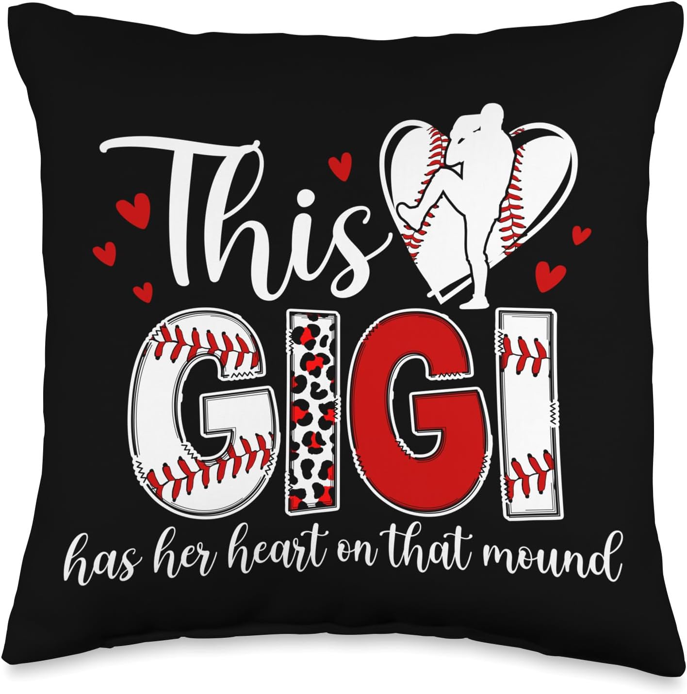 Proud Baseball Pitcher Gigi Throw Pillow